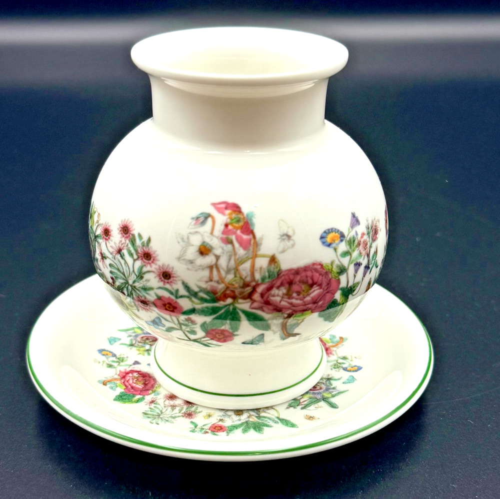 Vintage Portmeirion Summer Garland Posy Bud Vase Underplate Trinket Dish England